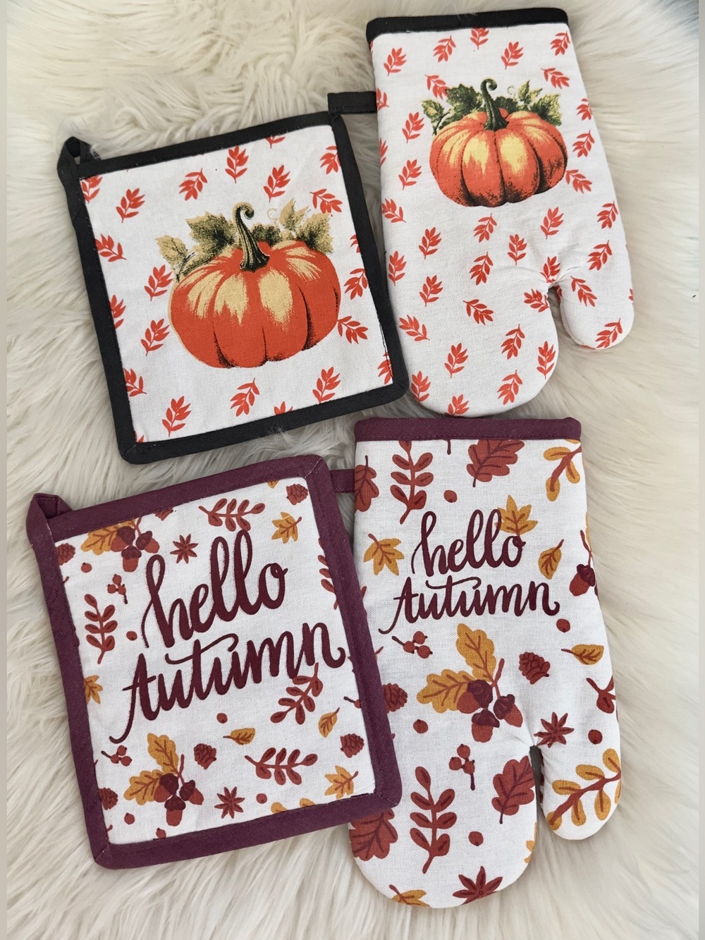Autumn Thanksgiving Pot Holder Set of Two NEW!